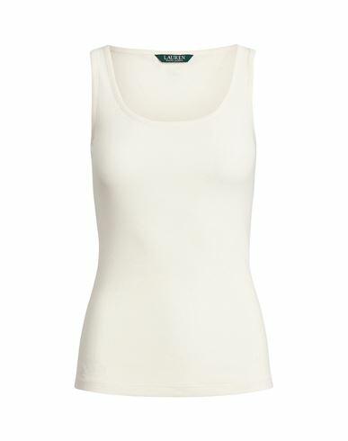 Lauren Ralph Lauren Woman Tank top Ivory Cotton, Elastane Cover