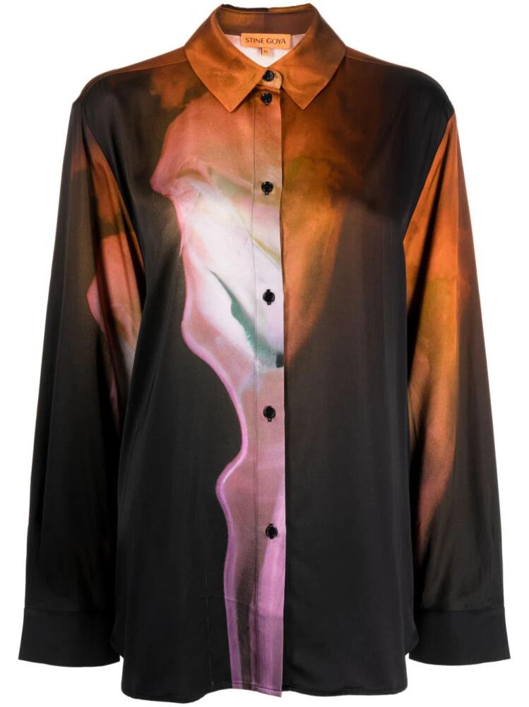 Stine Goya Sophia abstract-pattern print shirt - Brown Cover