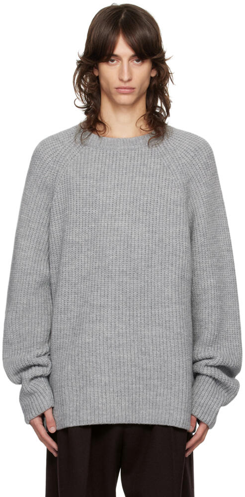 The Frankie Shop Gray Carter Crewneck Sweater Cover