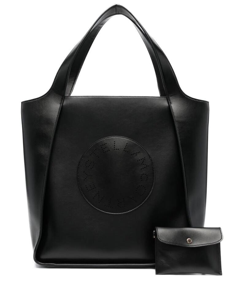 Stella McCartney Stella perforated-logo tote bag - Black Cover