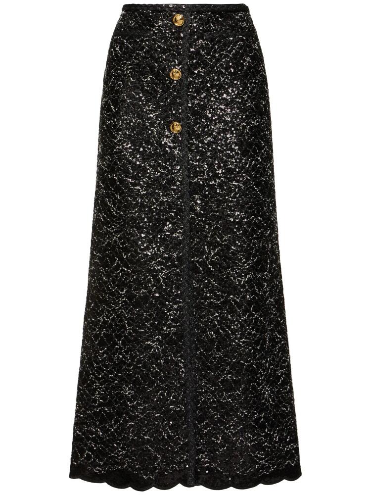 GIAMBATTISTA VALLI Sequined Tweed Midi Skirt Cover