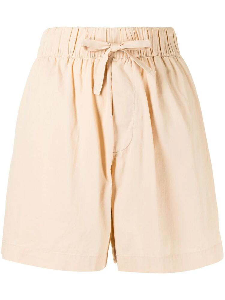 TEKLA poplin drawstring pajama shorts - Neutrals Cover