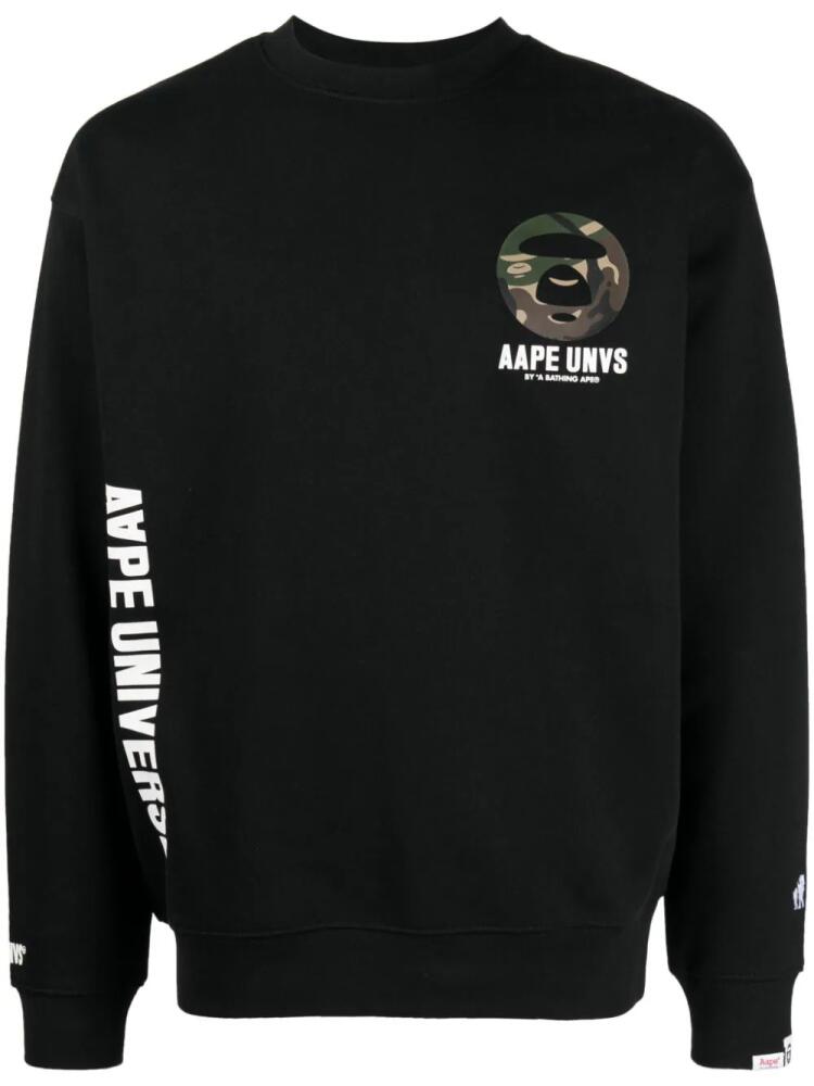 AAPE BY *A BATHING APE® logo-print jersey sweatshirt - Black Cover