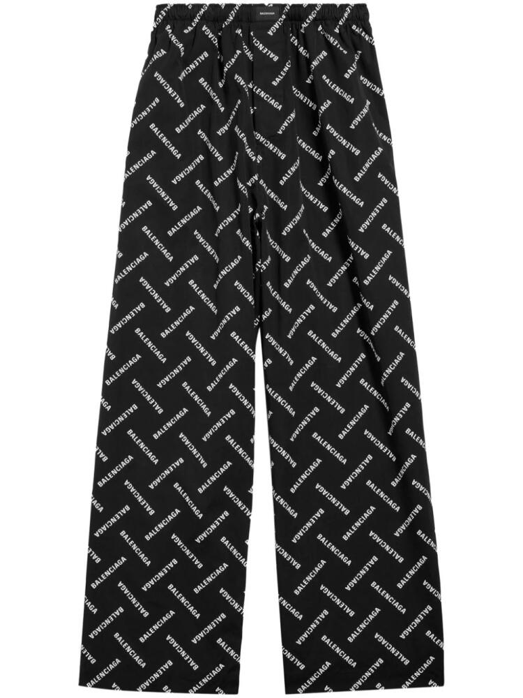 Balenciaga logo-print cotton trousers - Black Cover