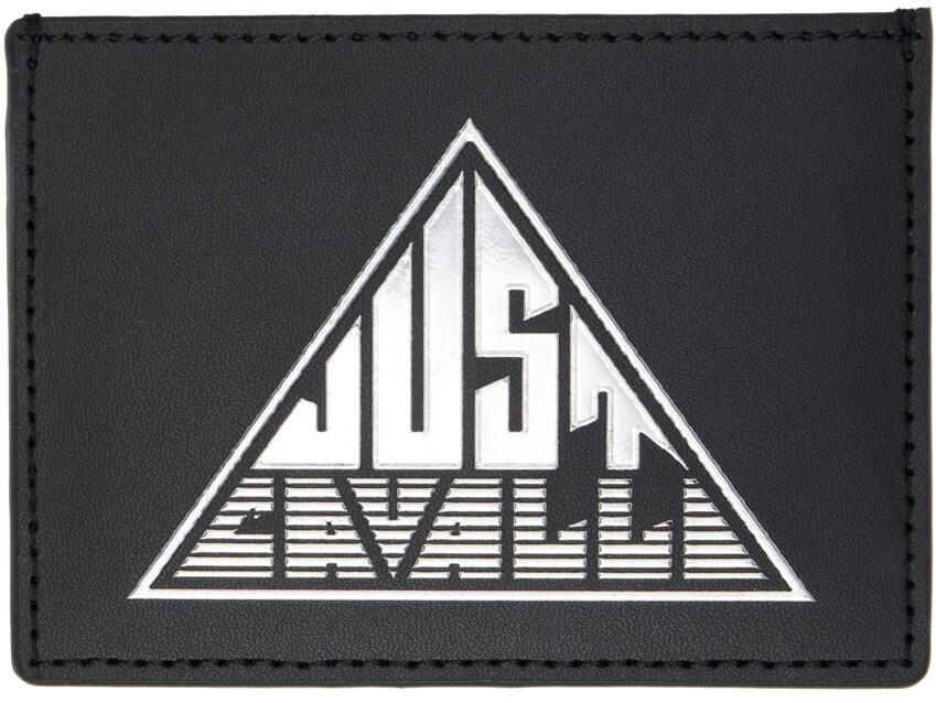 Just Cavalli Black Calfskin Card Holder Cover