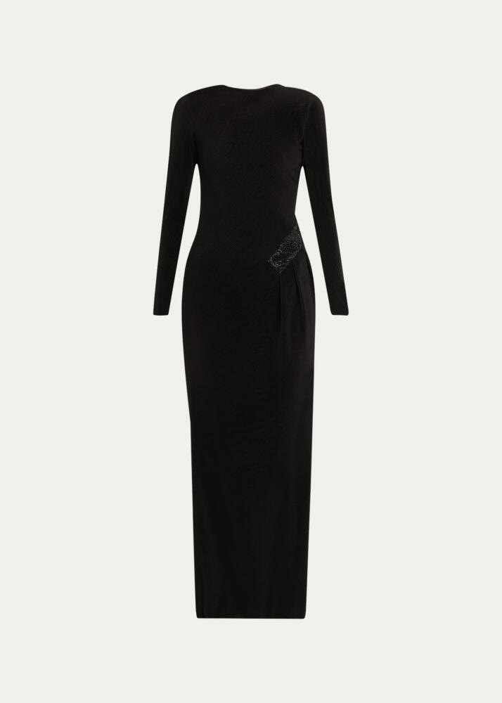 Giorgio Armani Plisse Jersey Gown with Beaded Hip Detail Cover