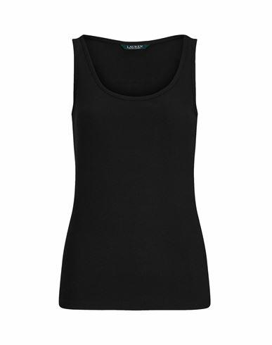 Lauren Ralph Lauren Woman Tank top Black Cotton, Elastane Cover