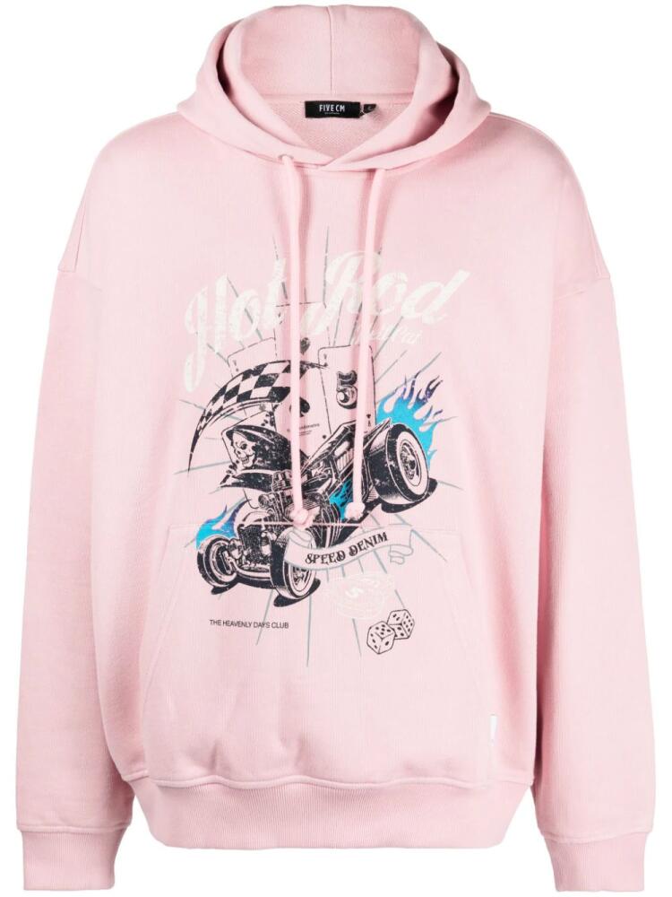 FIVE CM Hot Rod Hellcat print hoodie - Pink Cover