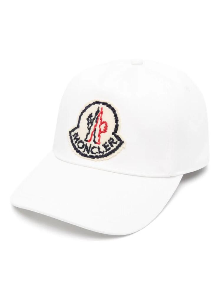 Moncler logo-appliqué cotton cap - White Cover