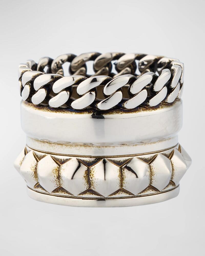 Alexander McQueen Men's Punk Multi-Layer Ring Cover