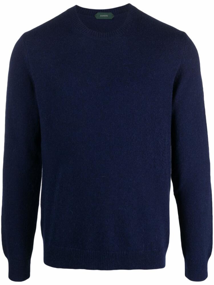 Zanone crew-neck alpaca-blend jumper - Blue Cover