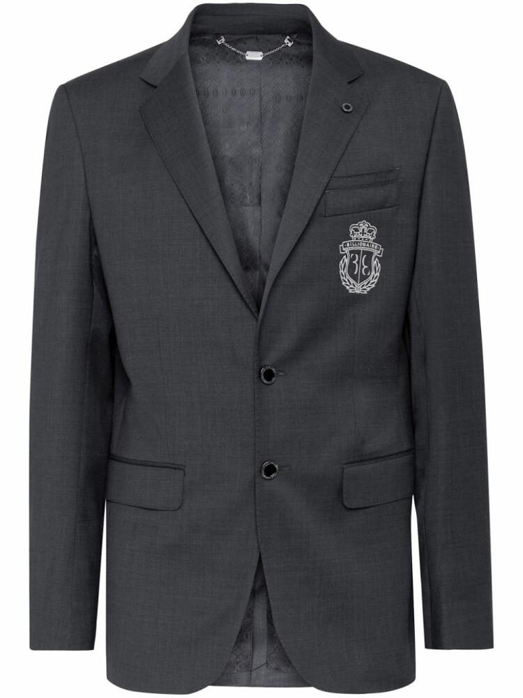 Billionaire crest-motif wool blazer - Grey Cover