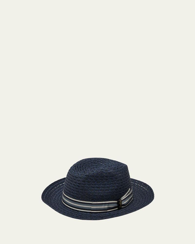 Borsalino Men's Hemp-Cotton Woven Fedora Hat Cover