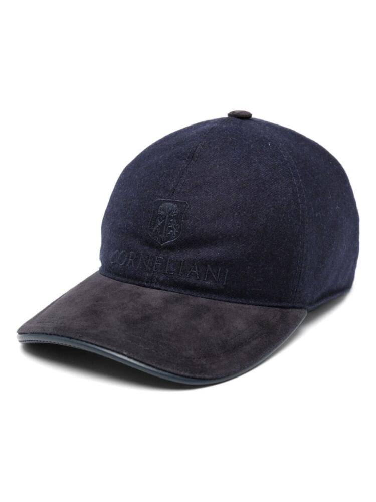 Corneliani logo-embroidered cap - Blue Cover