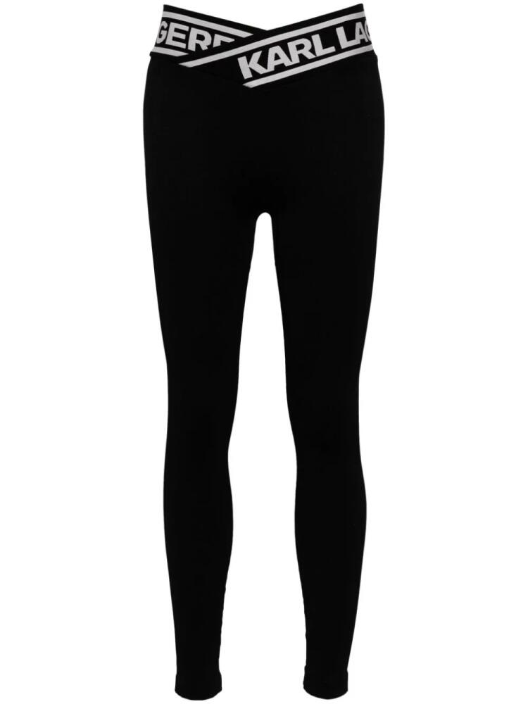 Karl Lagerfeld logo-waistband leggings - Black Cover