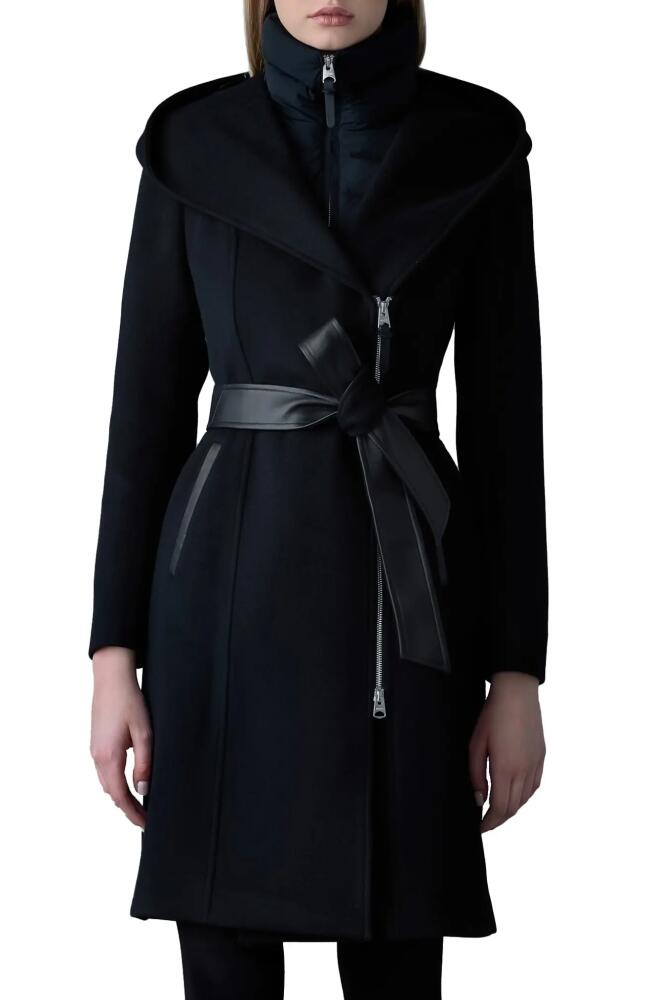 Mackage Shia-SLB 2-in-1 Double Face Wool Coat with Removable Bib in Black Cover