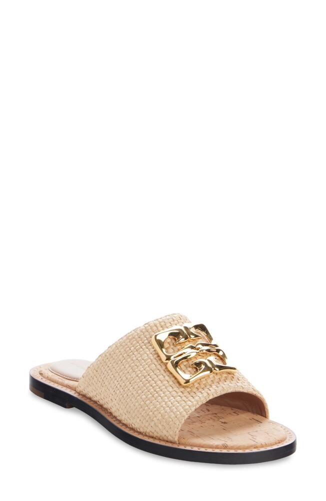 Givenchy Liquid 4G Logo Raffia Slide Sandal in Natural Cover