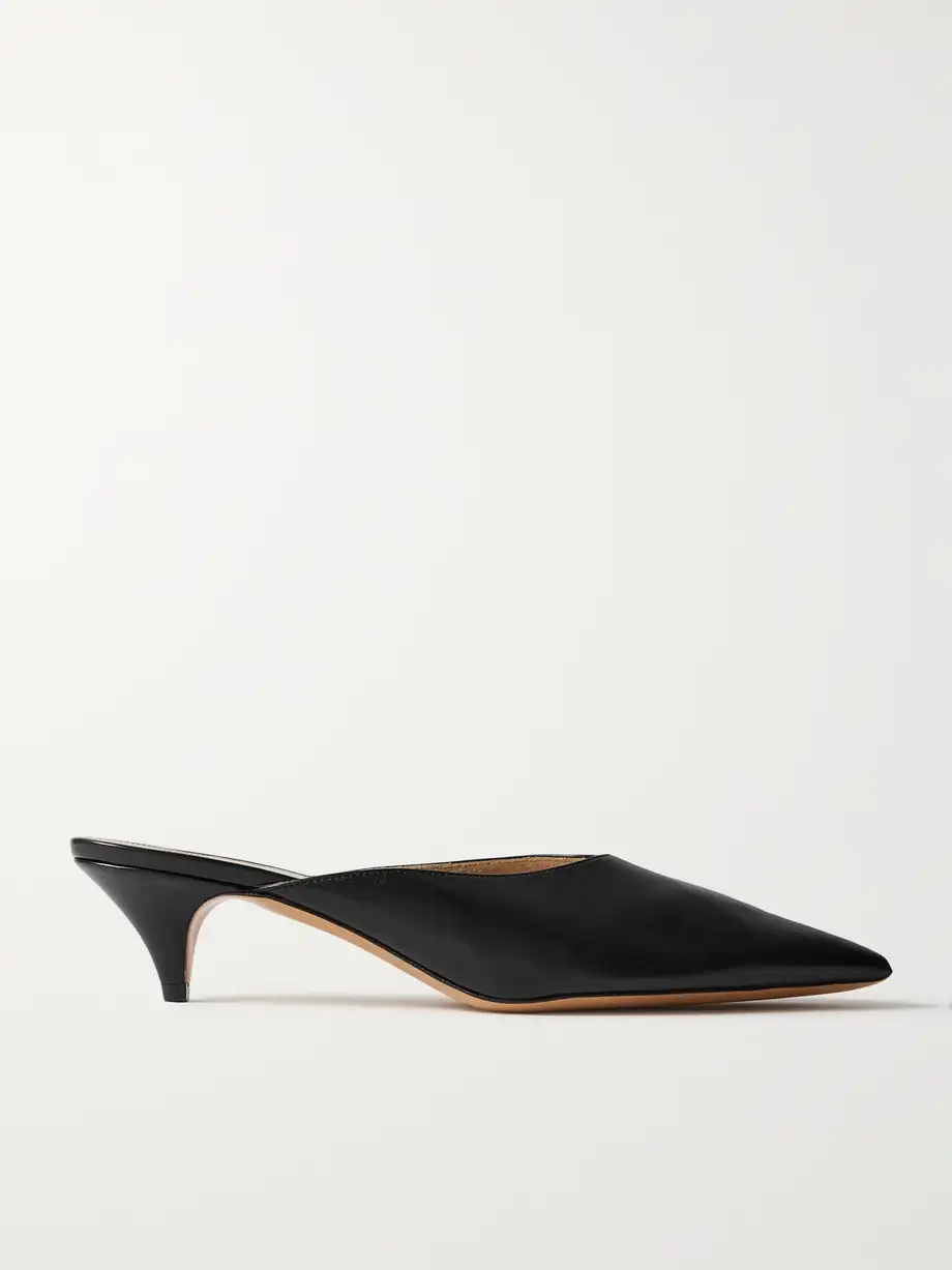 KHAITE - River Leather Mules - Black Cover