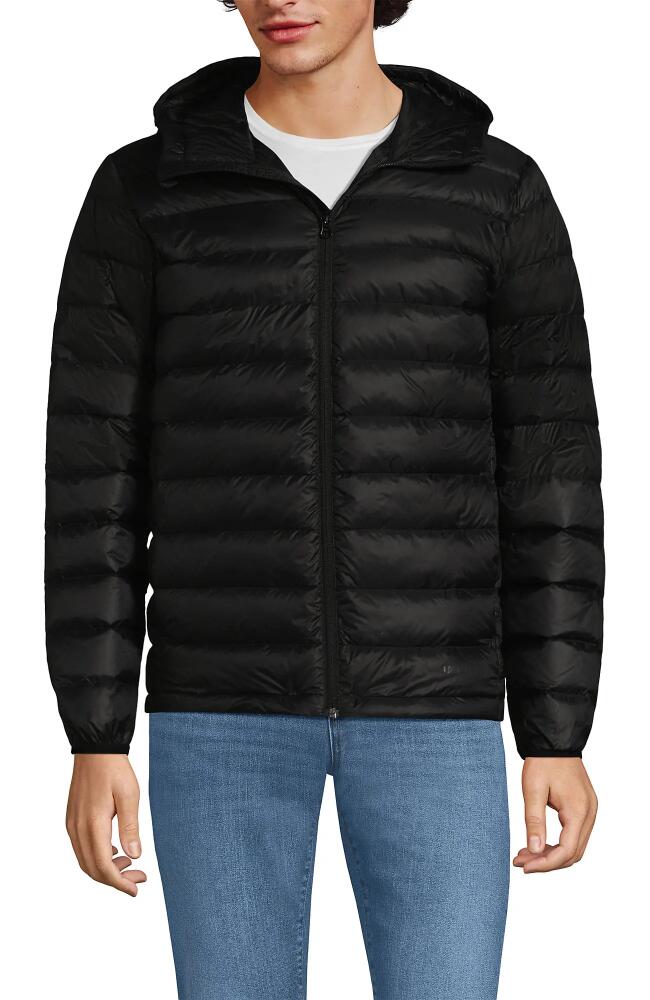 Lands' End Wanderweight Ultralight Packable Hooded Down Jacket in Black Cover