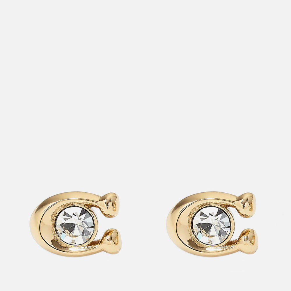 Coach Signature Stone Gold-Tone and Crystal Earrings Cover