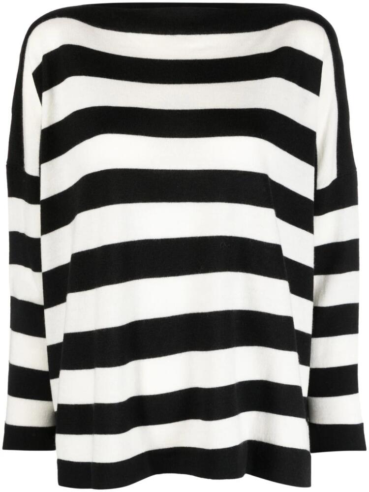 Daniela Gregis boat-neck striped wool jumper - White Cover