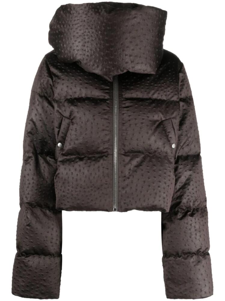 Rick Owens funnel-neck puffer jacket - Brown Cover