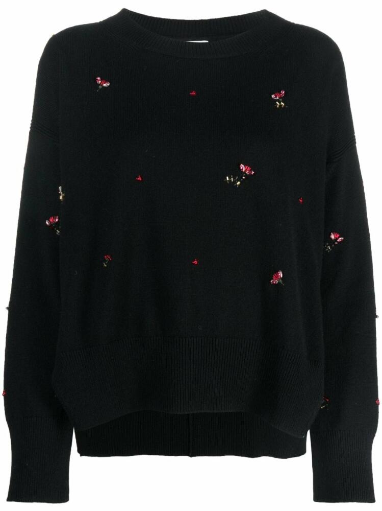 Barrie floral-embroidery cashmere jumper - Black Cover