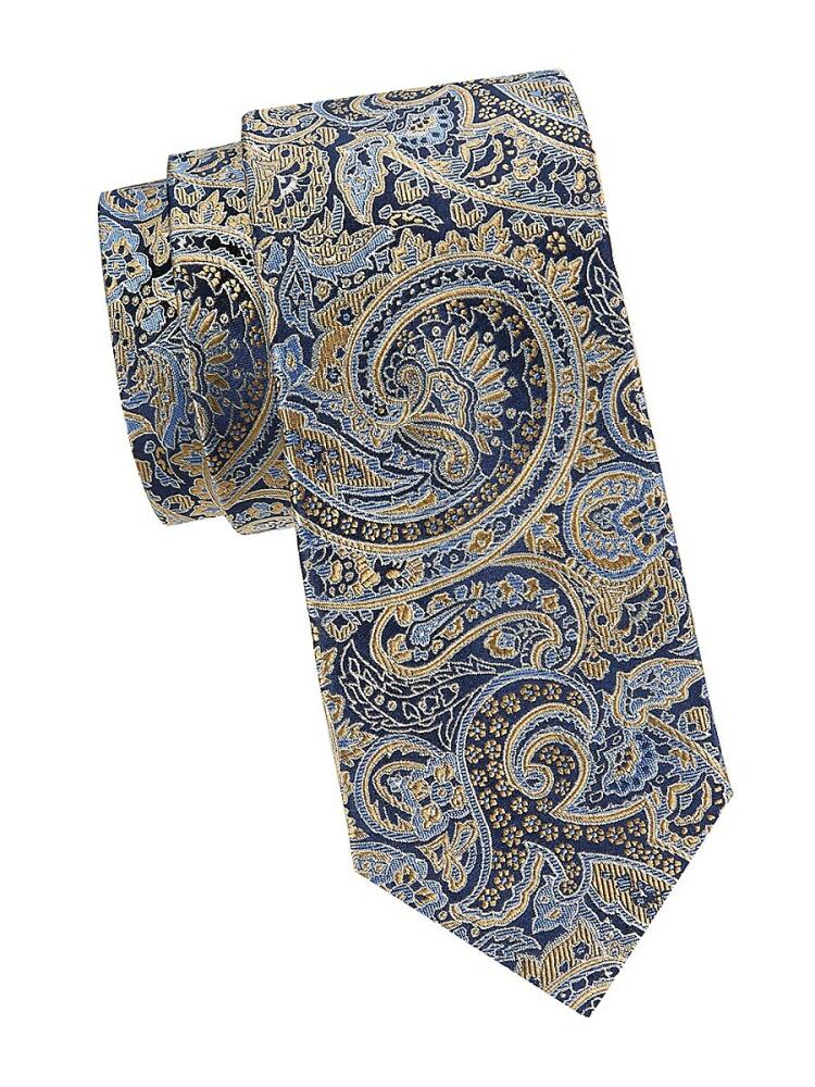 Saks Fifth Avenue Men's Paisley Silk Tie - Navy Pink Cover