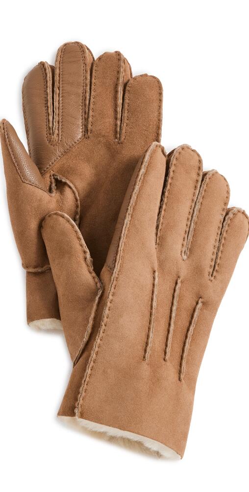 UGG Contrast Sheepskin Gloves Chestnut Brown Cover