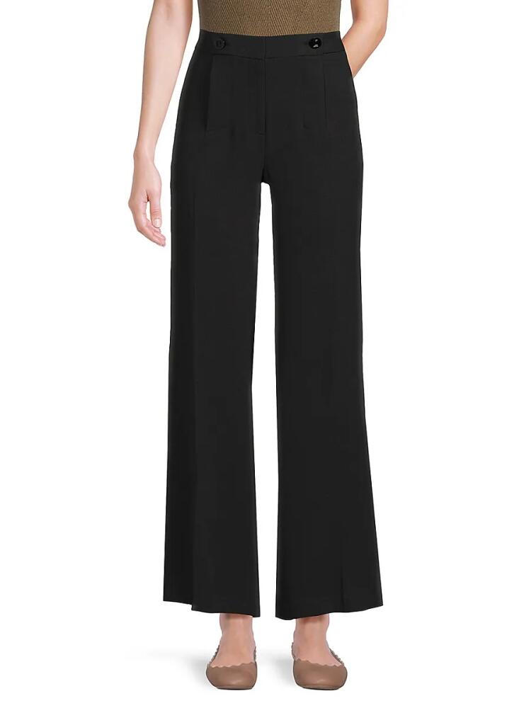 Karl Lagerfeld Paris Women's Striped Pleated Pants - Black Cover