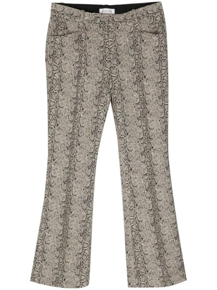 Ernest W. Baker snakeskin-jacquard flared trousers - Neutrals Cover