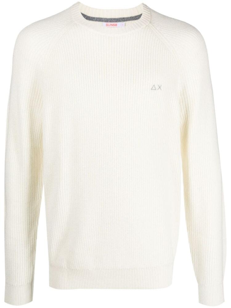 Sun 68 crew-neck ribbed-knit jumper - White Cover