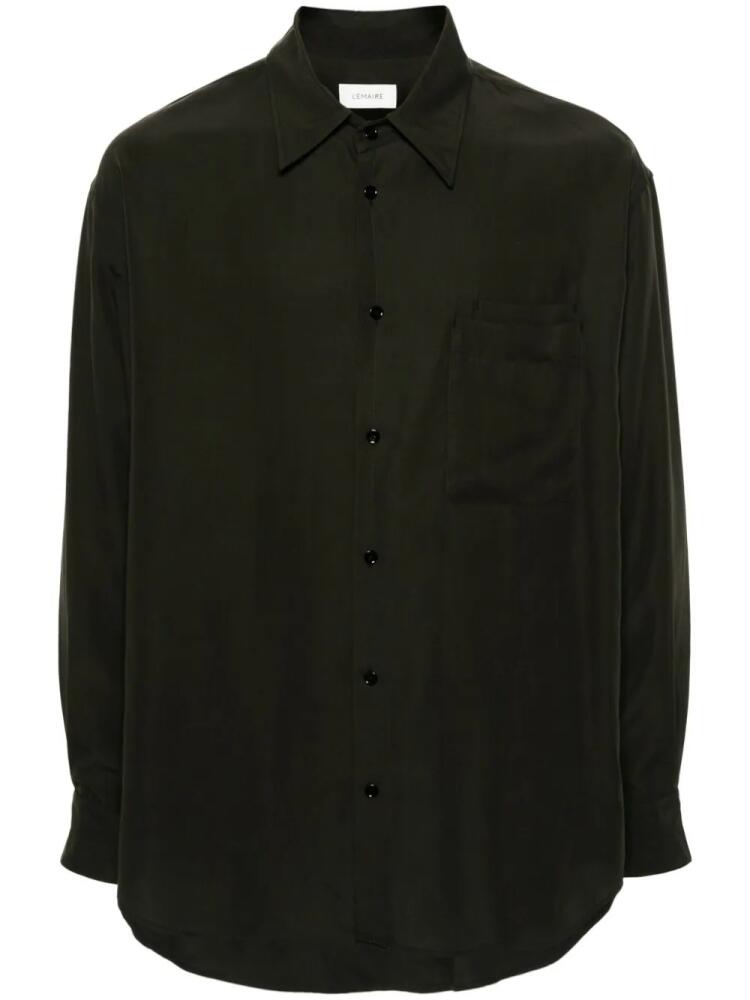 LEMAIRE double-pocket lyocell shirt - Brown Cover