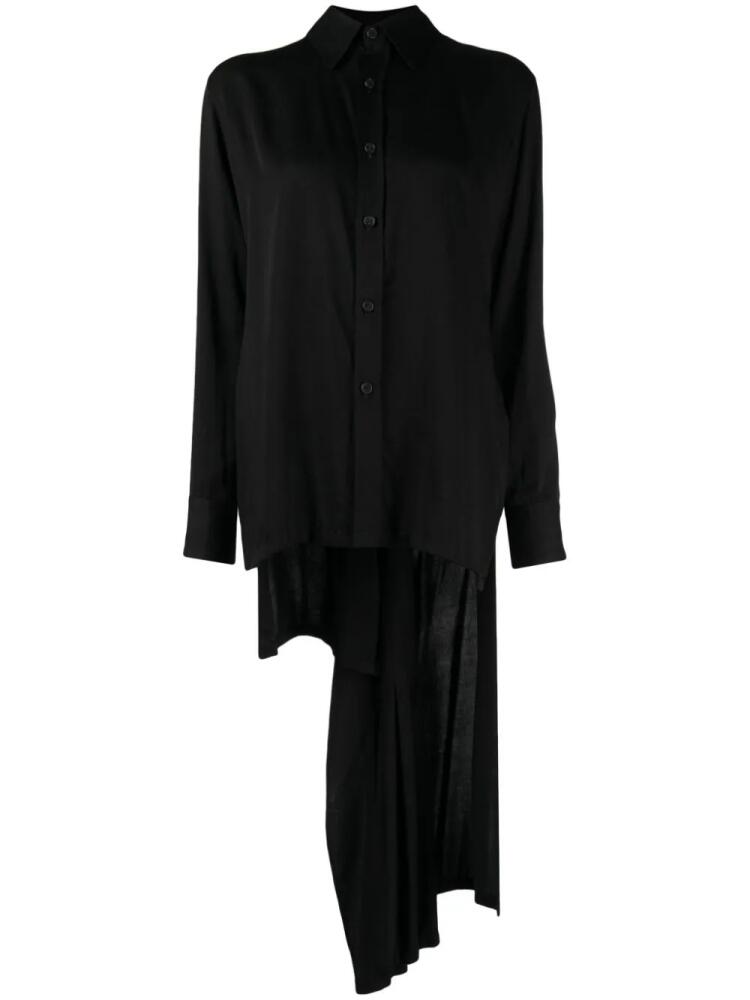 Yohji Yamamoto pleated high-low hem shirt - Black Cover