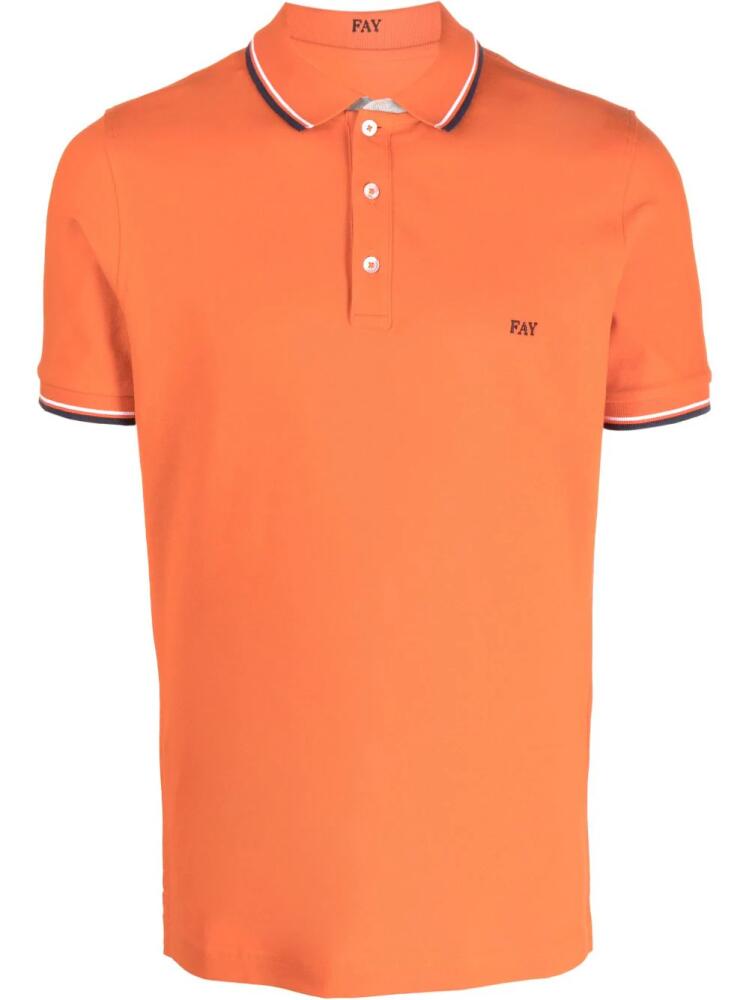 Fay embroidered-logo polo shirt - Orange Cover