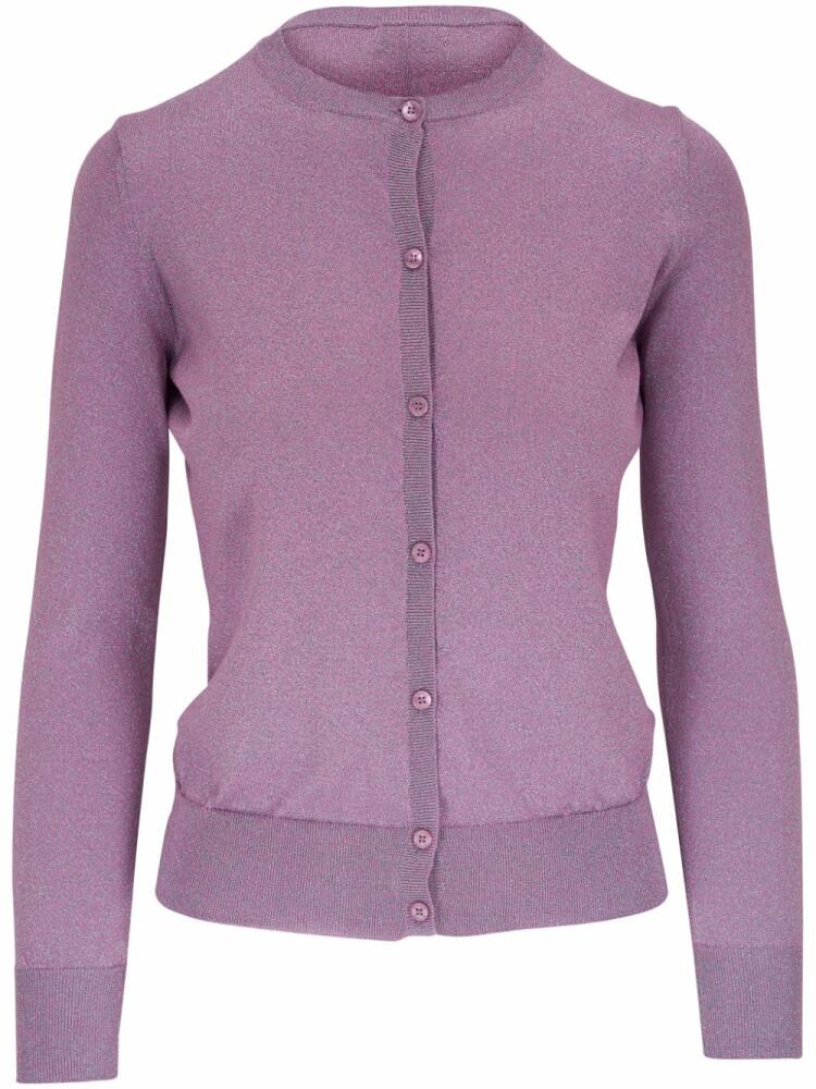 ETRO lurex-detail silk-blend cardigan - Purple Cover