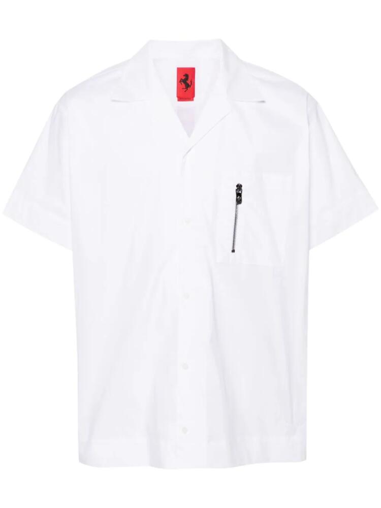 Ferrari tape-detail cotton shirt - White Cover