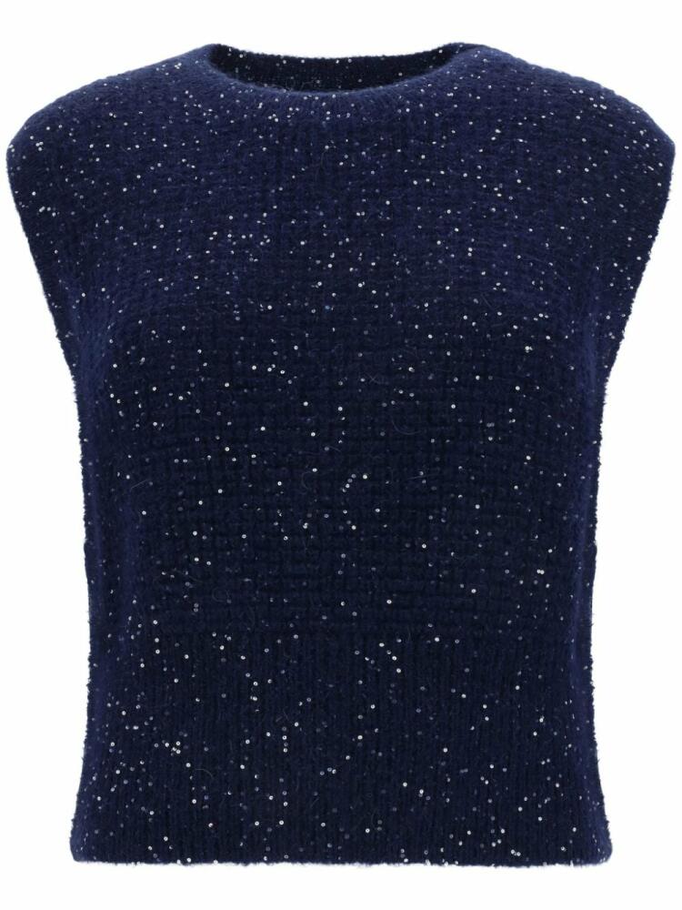 Fabiana Filippi sequinned wool gilet - Blue Cover