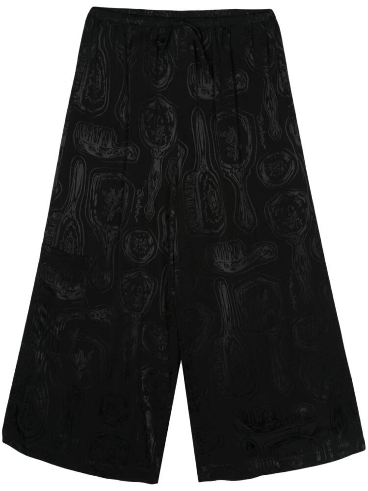 Bimba y Lola patterned-jacquard cropped trousers - Black Cover