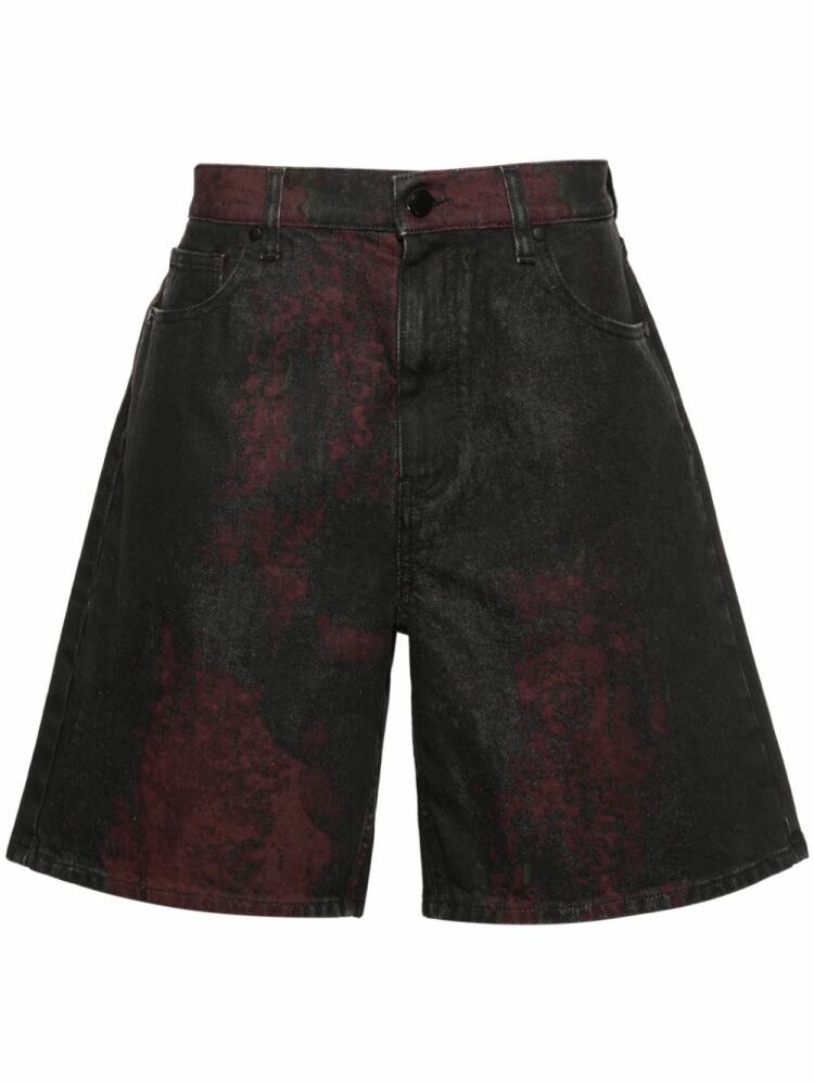 44 LABEL GROUP Corrosive denim shorts - Black Cover