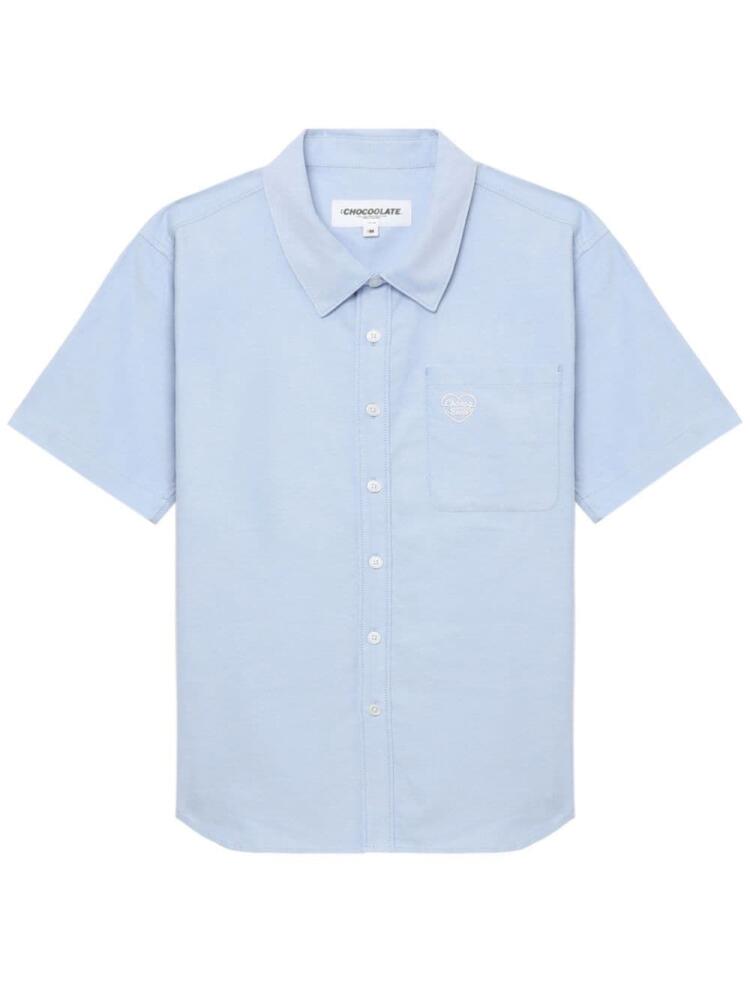 CHOCOOLATE logo-embroidered cotton shirt - Blue Cover