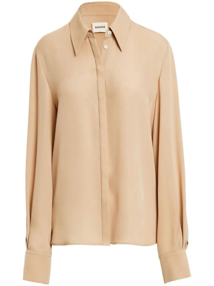 KHAITE The Minta silk shirt - Neutrals Cover