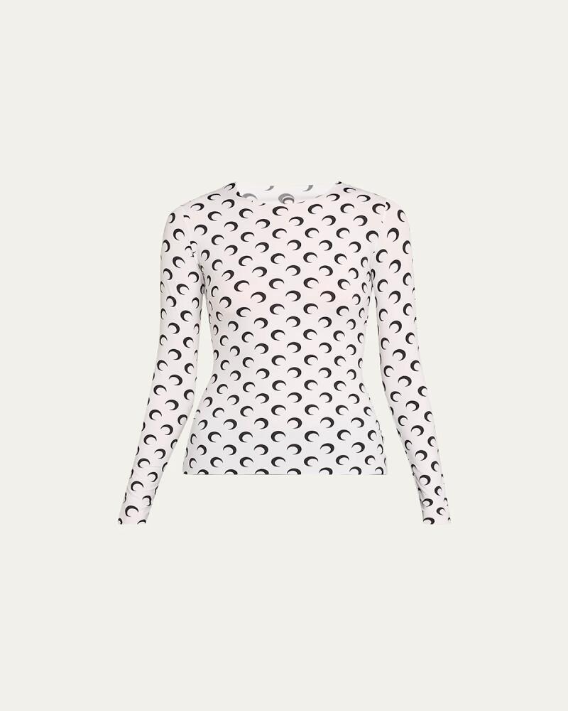 Marine Serre Moon-Print Jersey Top Cover