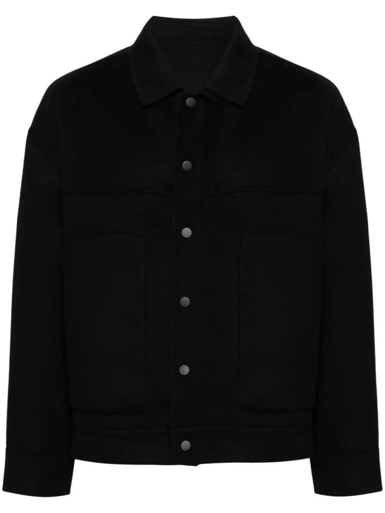 CROQUIS classic-collar wool-cashmere shirt jacket - Black Cover