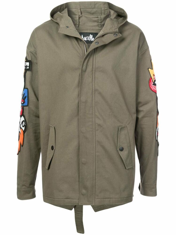 Haculla Hacmania patch hooded coat - Green Cover