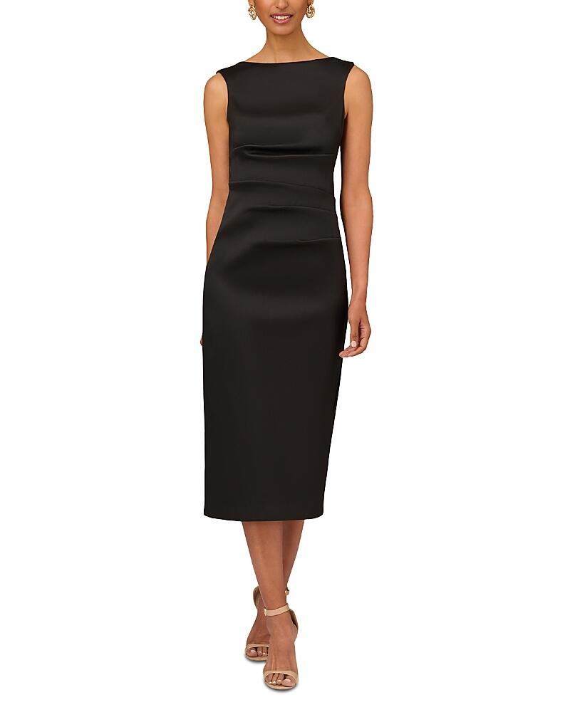 Aidan Mattox Stretch Mikado Midi Sheath Dress Cover