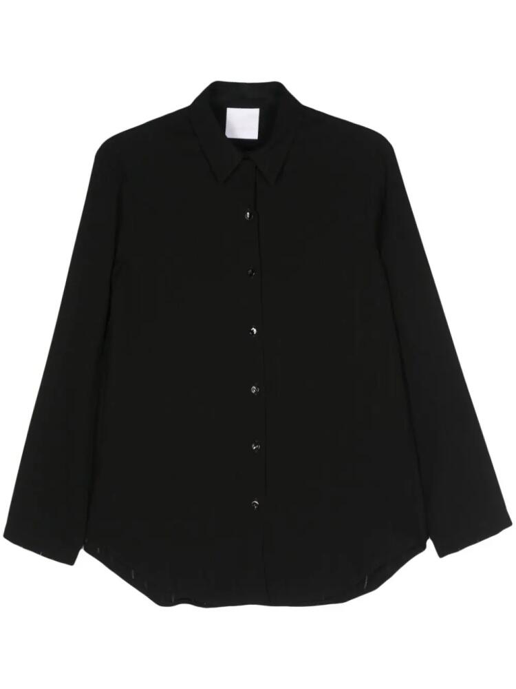 Paris Georgia drop-stitch-detail crepe shirt - Black Cover