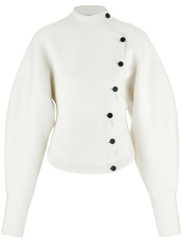 Ferragamo asymmetric knitted jacket - White Cover