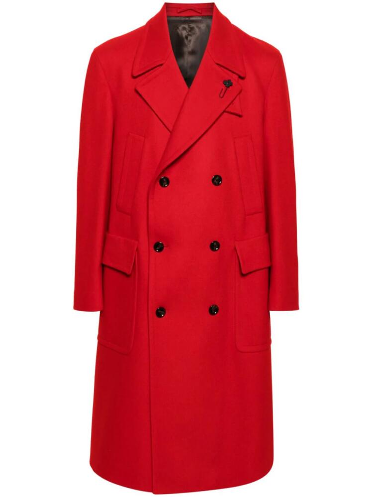 Lardini double-breasted long coat - Red Cover