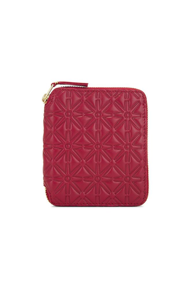 COMME des GARCONS Embossed Leather Zip Wallet in Red Cover